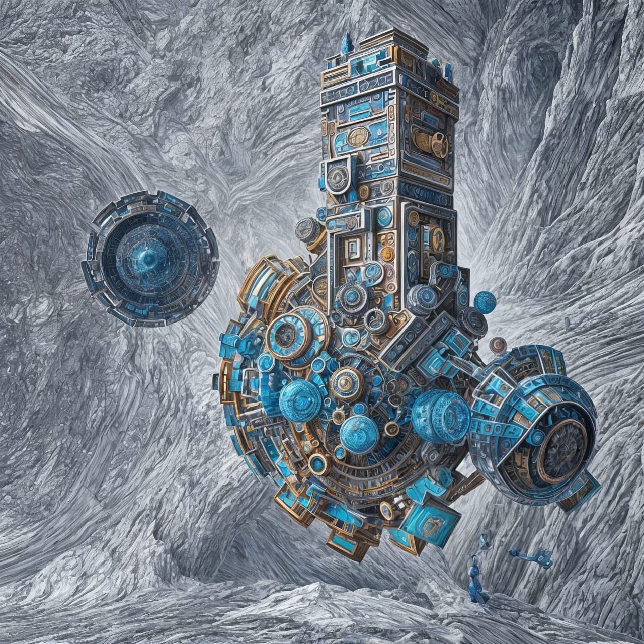 Geometric Abstract: Intricate Polychromatic Mathematical Con...