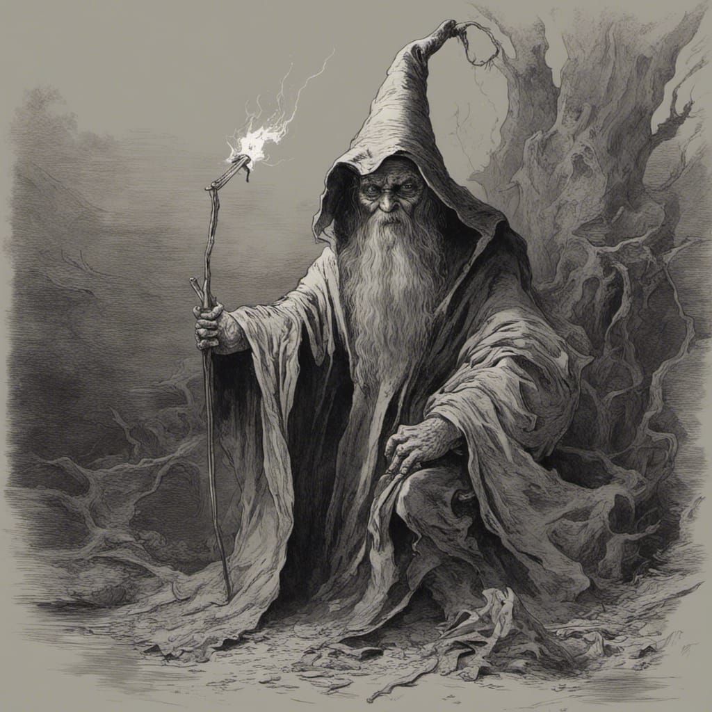 Terrifying Wizard Baby in Horror Style