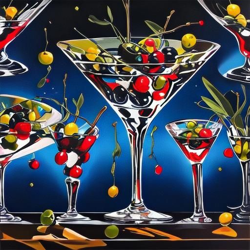 Vibrant Cocktail with Gummy Brain Candy