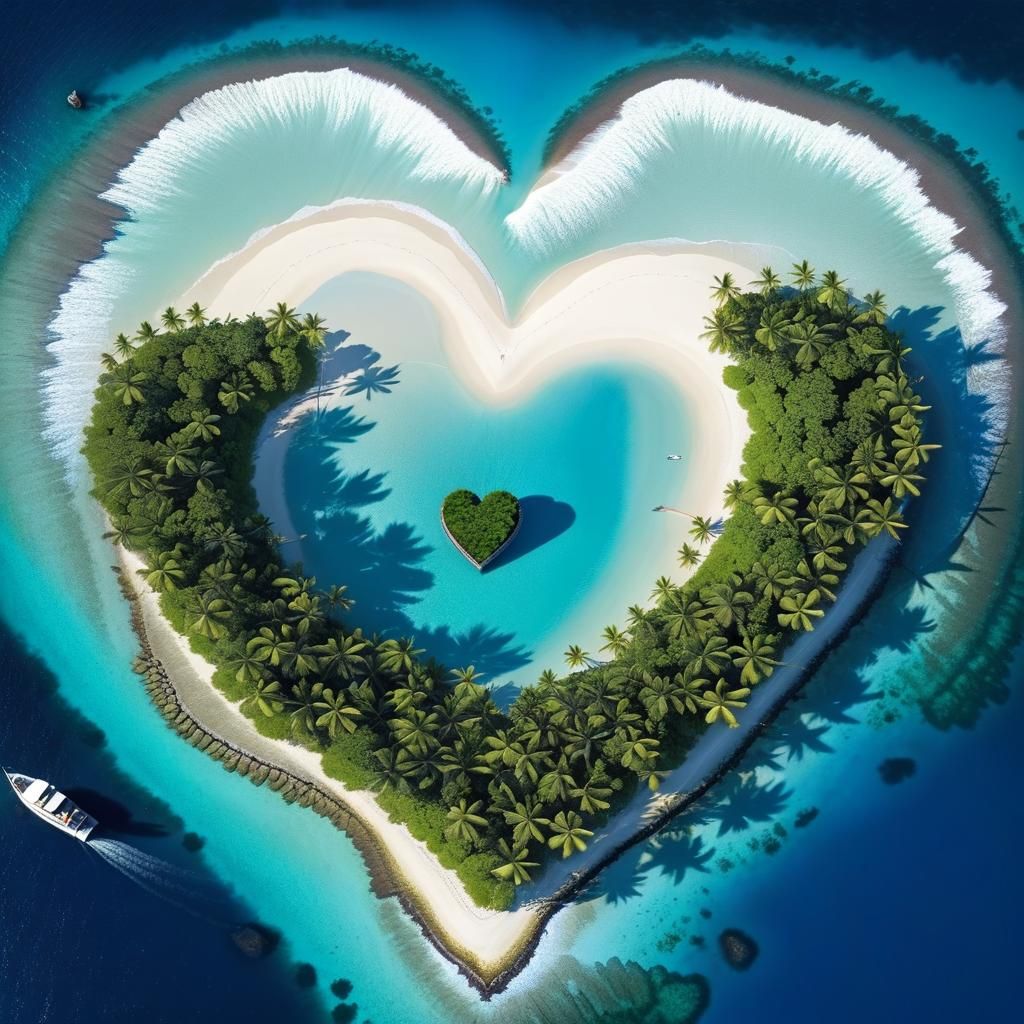 Scenic Heart-Shaped Island Formation