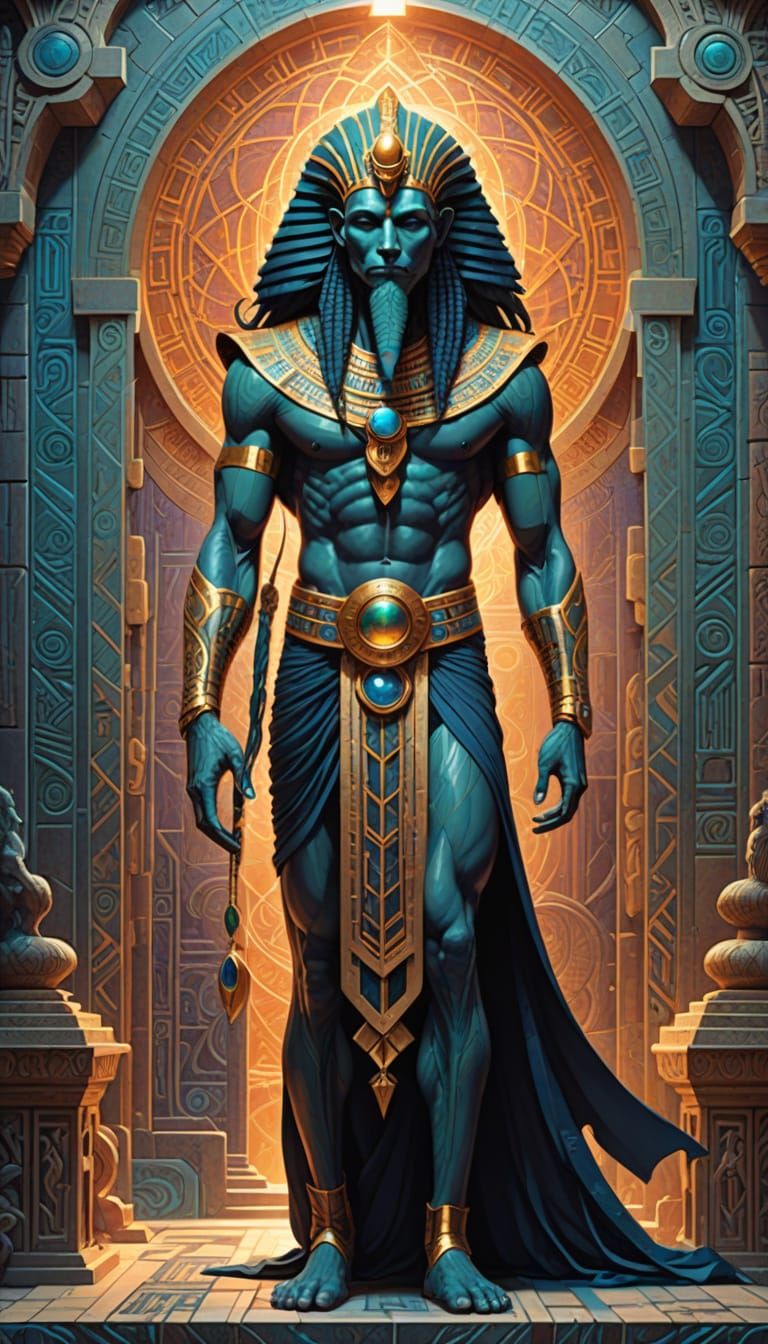Thoth The Atlantean In Temple, Fluid Lines