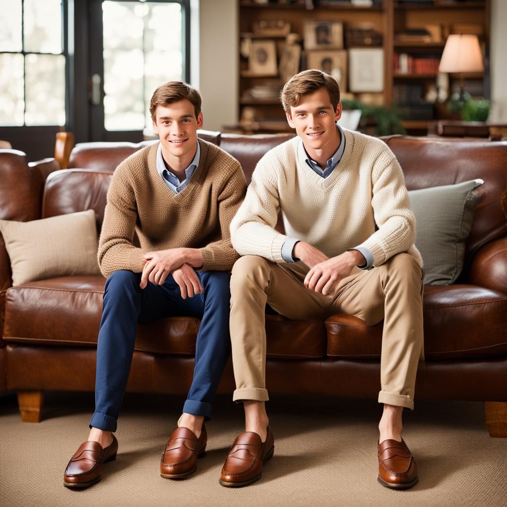 Handsome College Students in Fraternity House Photo