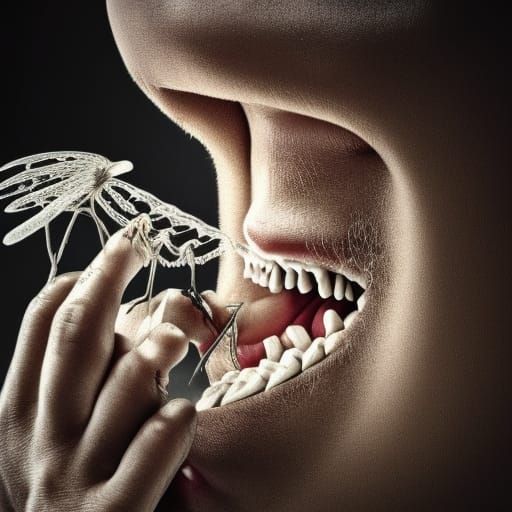 Hyperrealistic Tooth Fairy Adds Tooth to Mountain