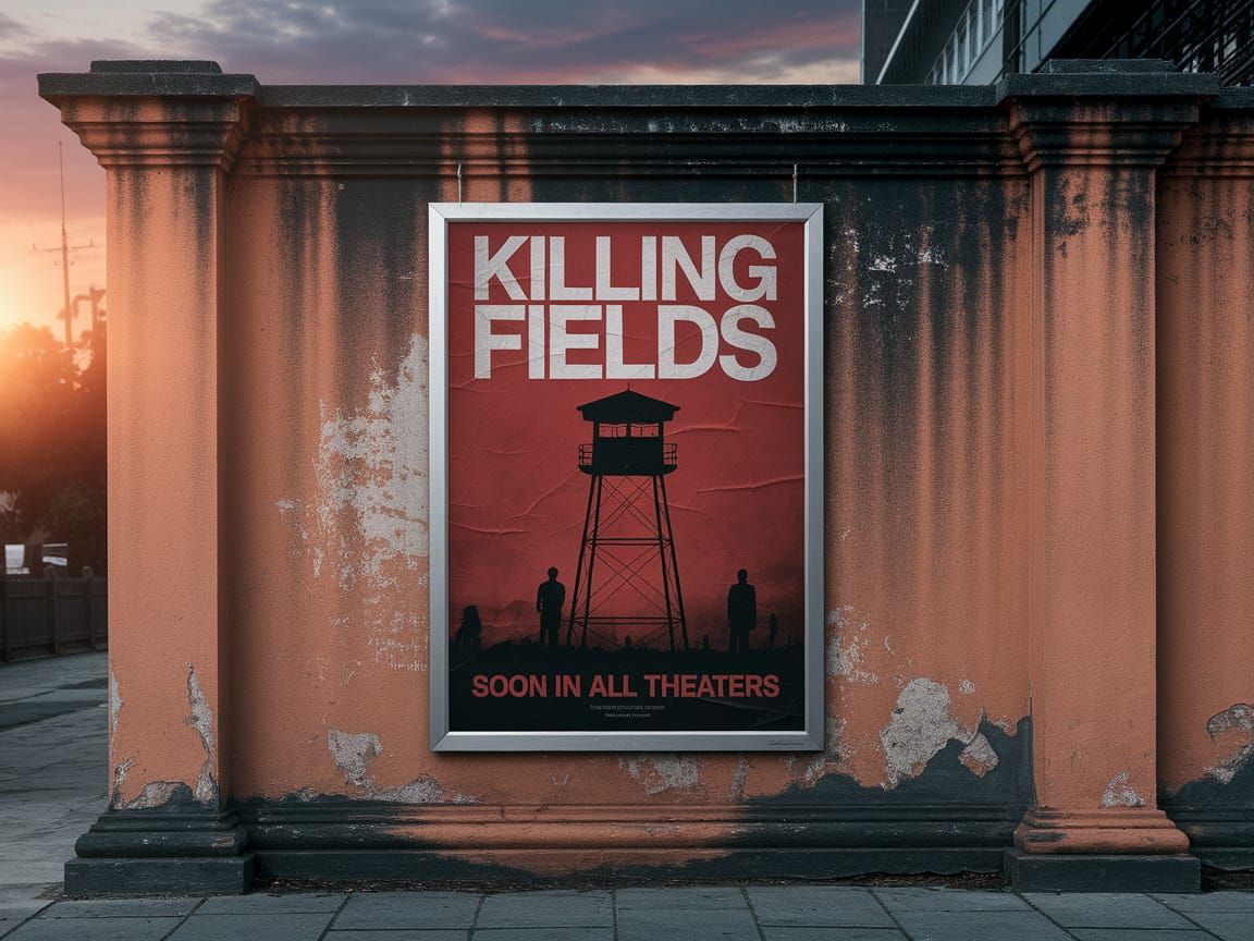 Killing Fields Movie Poster on Weathered Wall