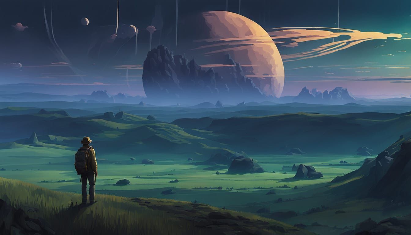 Ethereal Dreamscape with Cosmic Gateway in Soft Focus