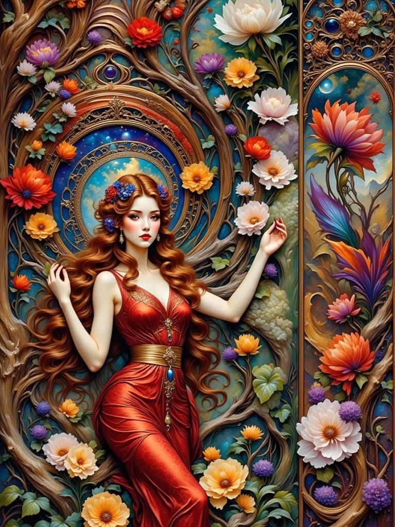 Ethereal Art Deco Goddess with Gossamer Wings