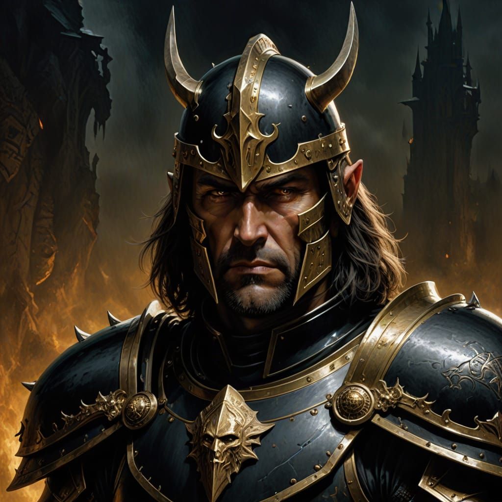 Dark Fantasy Knight in Grimdark Armor