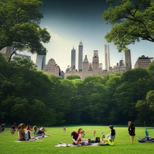 Central Park Picnic: A Digital Matte Painting