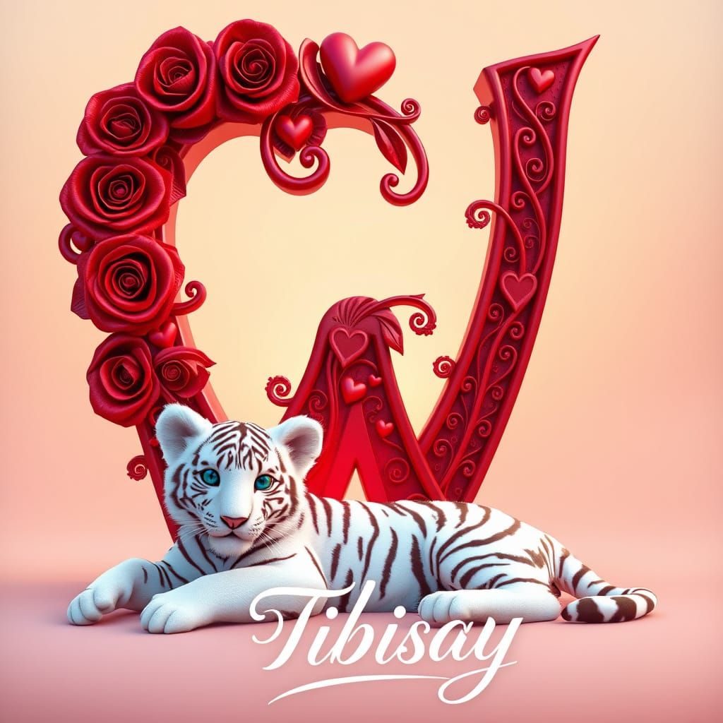 Elegant Red Letter W in Luxurious 3D Style