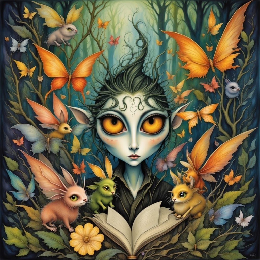 <lora:Dusk 4 b:1.0> <lora:Whimsical 2:1.0> <lora:Fall Fairie...