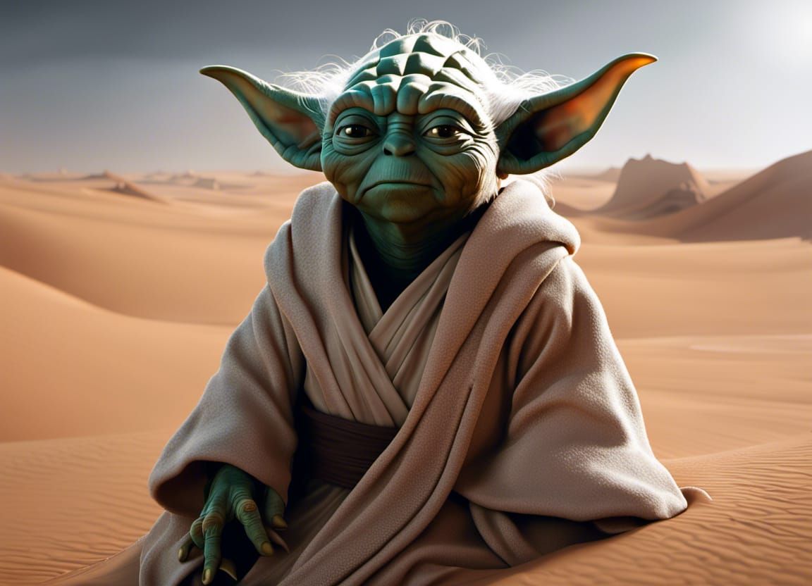 Yoda in big depression, trapped on Sahara desert v.1