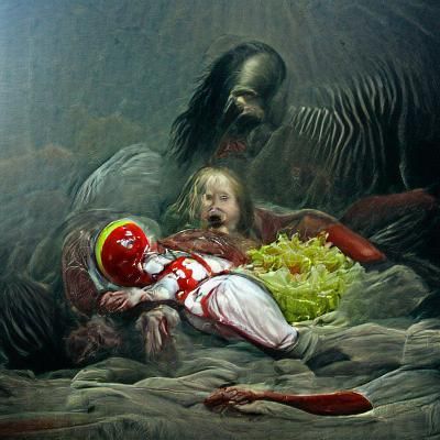 Horrific Cannibal Scene in Doré Style