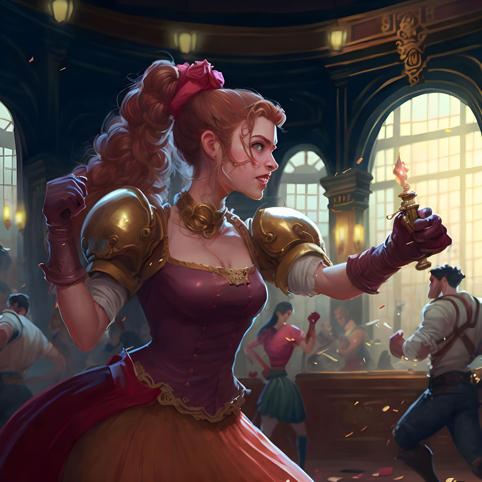 Gorgeous Princess Ready to Fight in Bar Brawl
