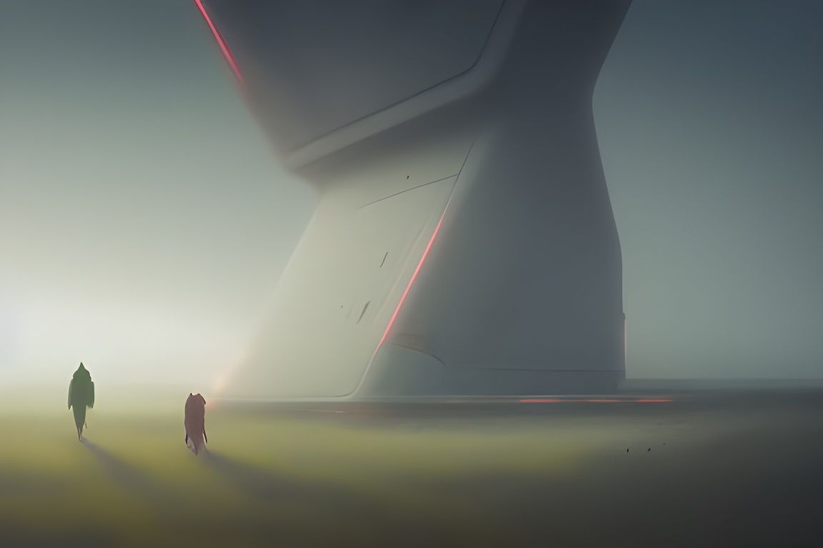 Ethereal Solarpunk Landscape with Futuristic Structures