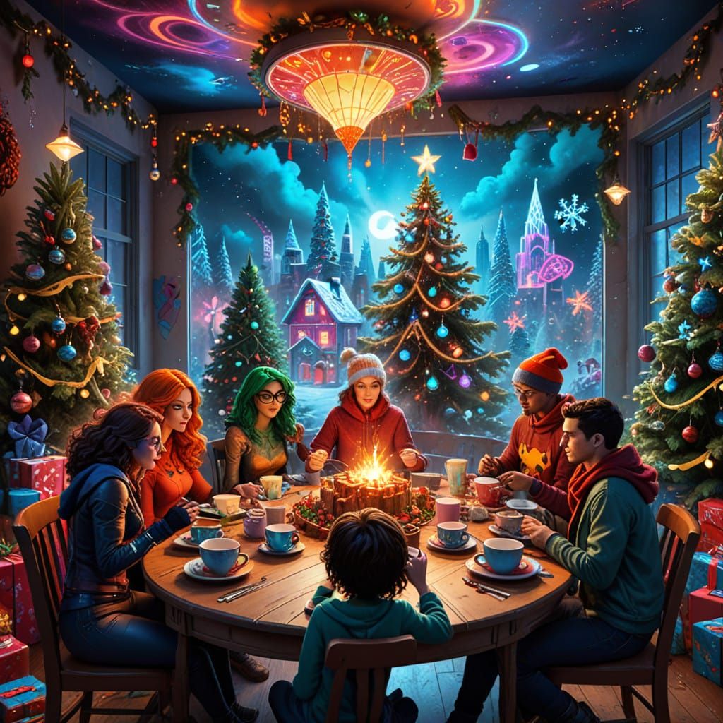 Super Heroes Celebrate Christmas in Whimsical Holiday Settin...