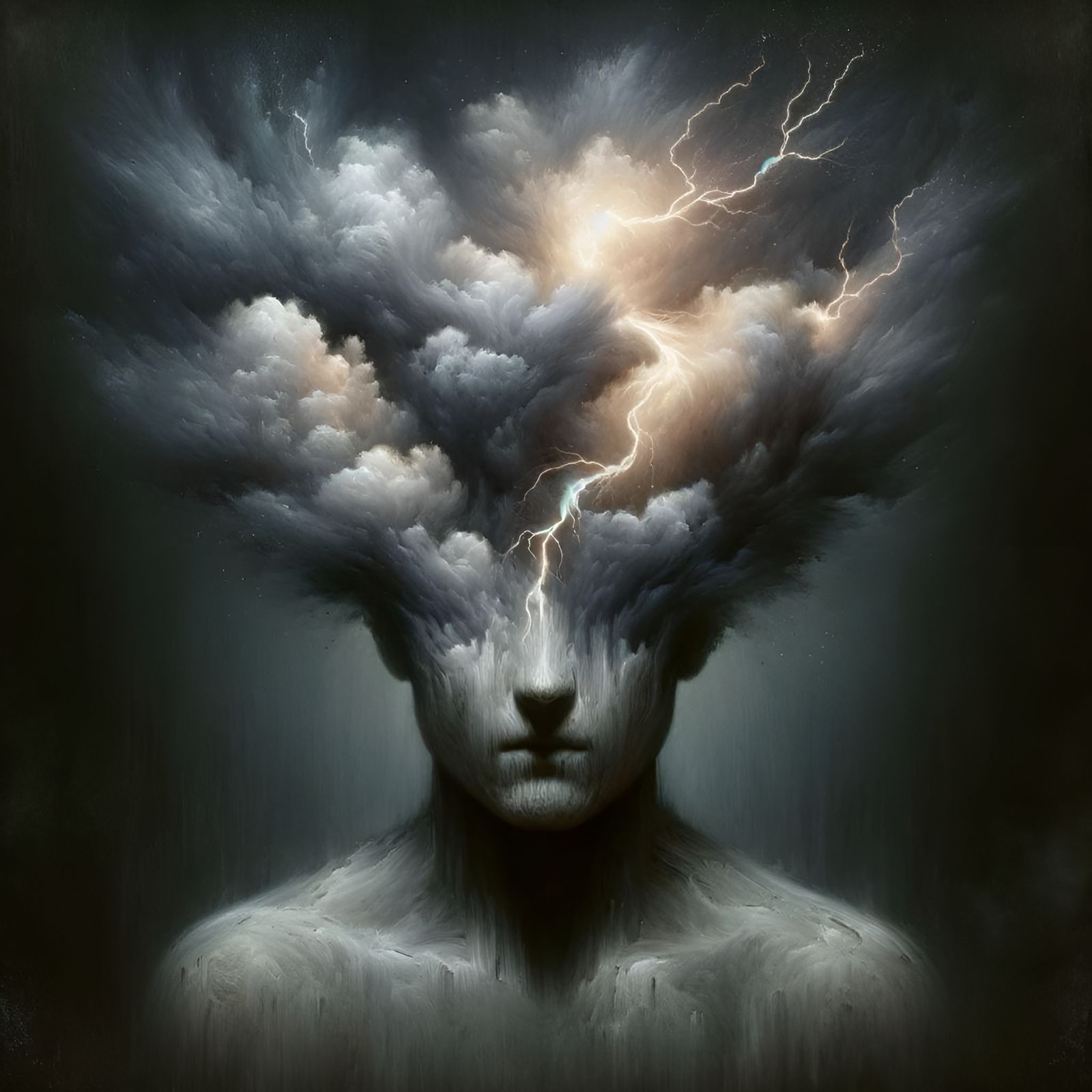 Stormy Mind: A Portrait of Inner Turmoil