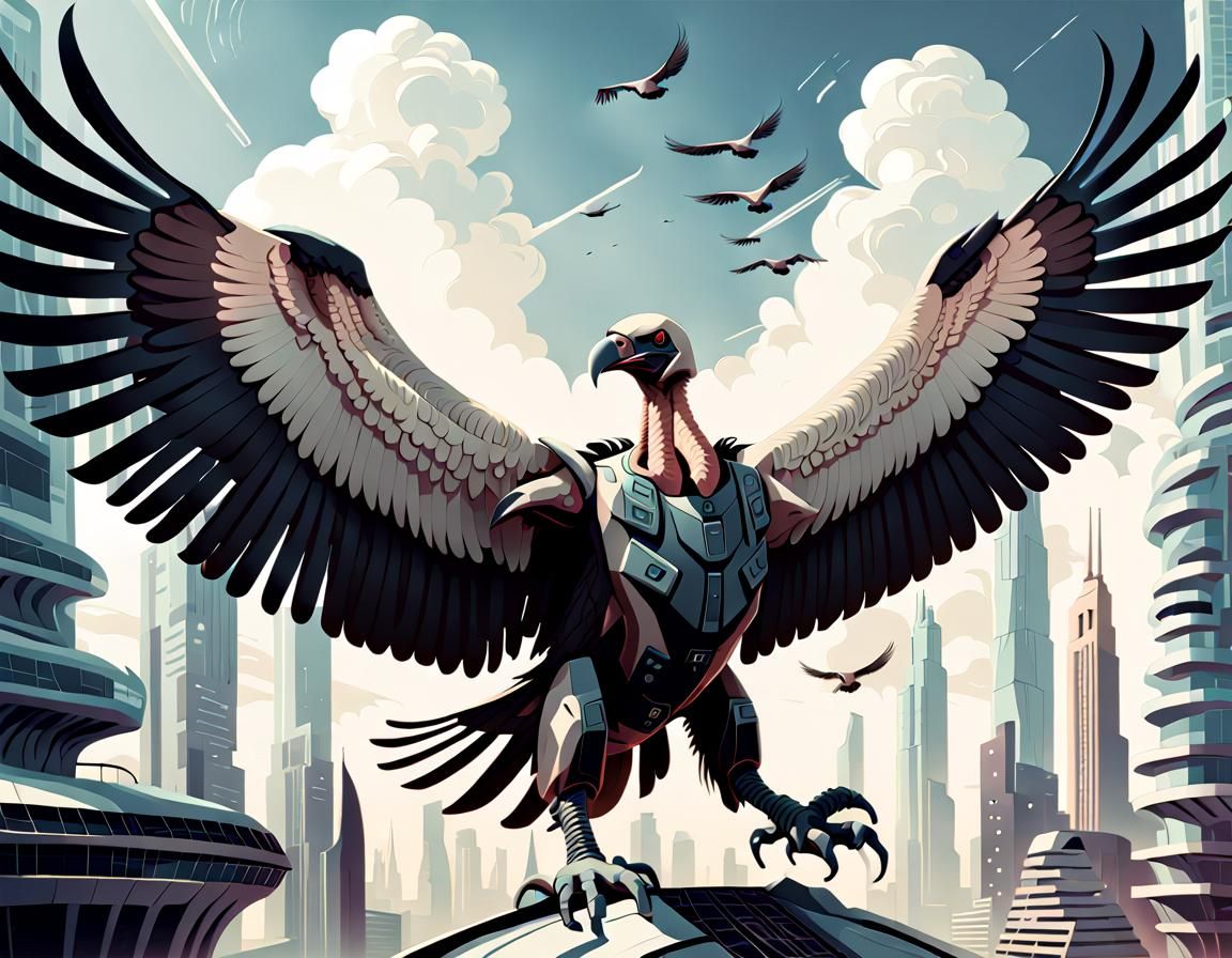 Futuristic Megalithic Vulture in Epic Style