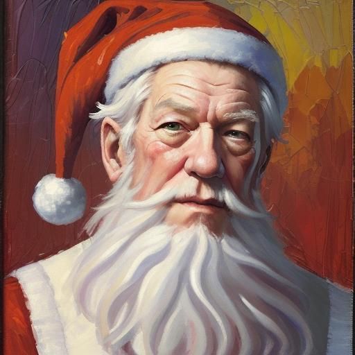 Ian McKellen as Santa Claus in Expressionist Oil