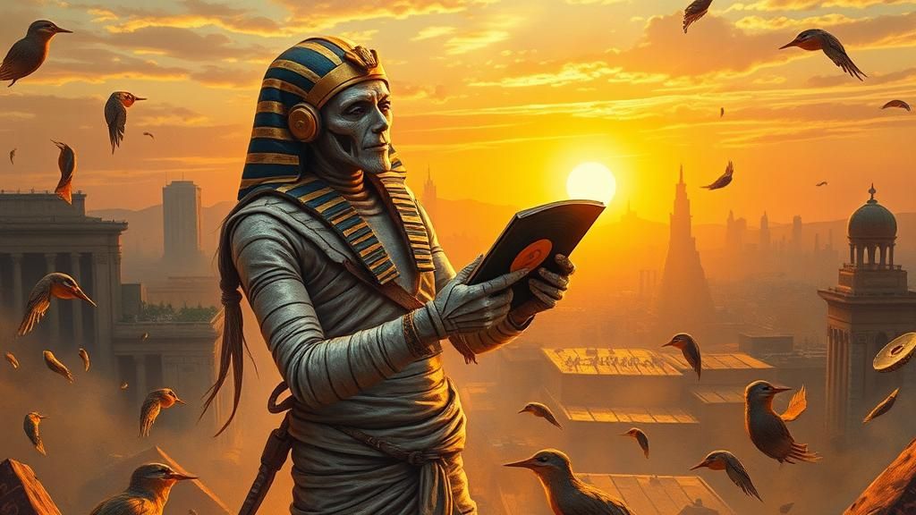 Mummy Listens to Music in Impressionistic Style