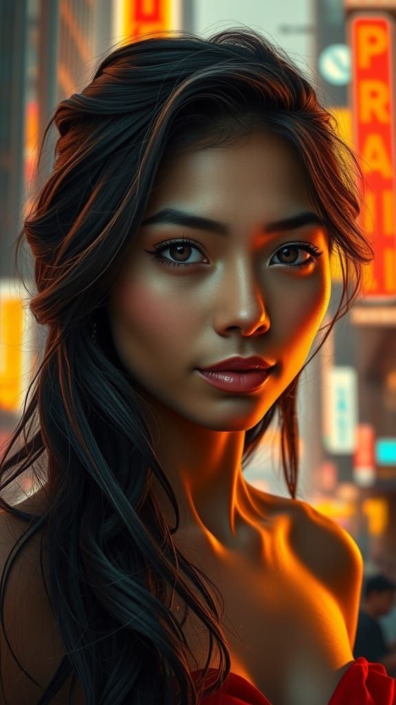 Captivating Portrait in Cyberpunk Style
