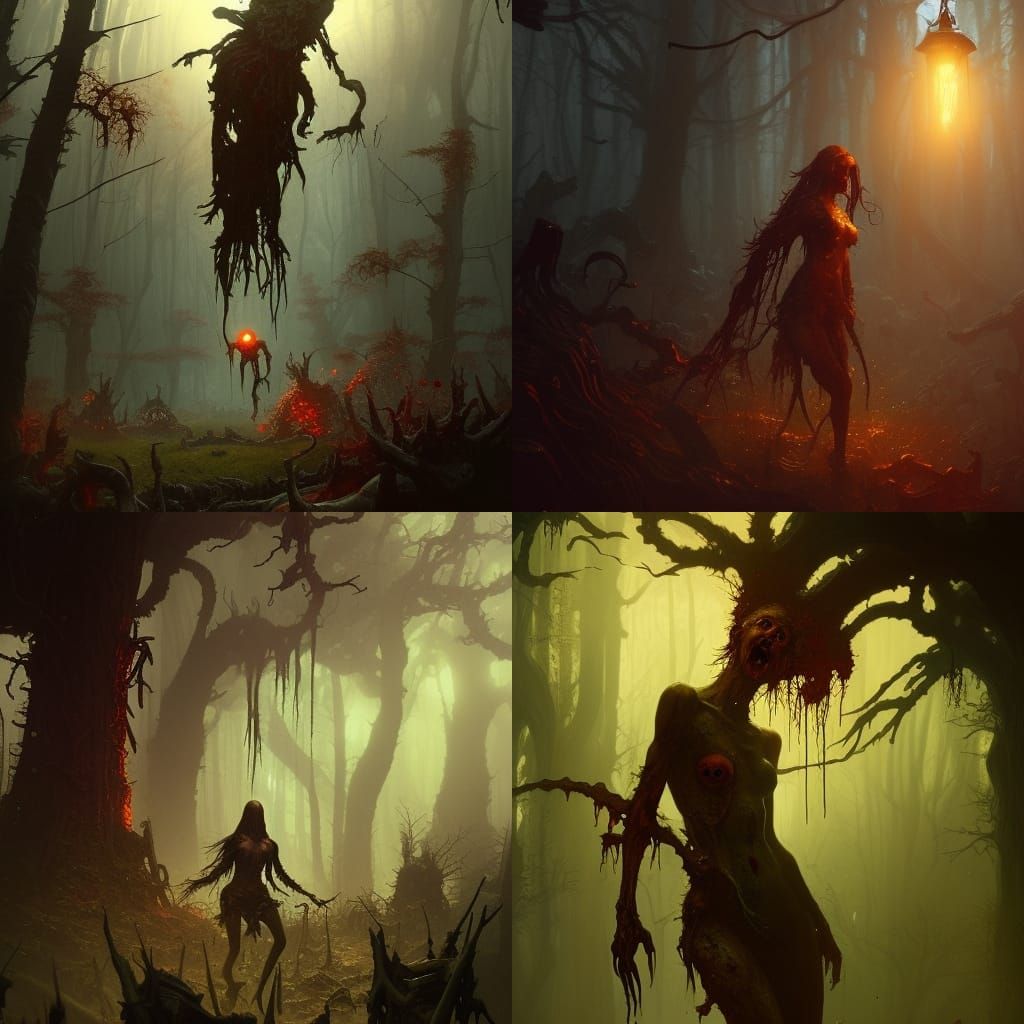 Zombie Fungus in Dark Fantasy Concept Art