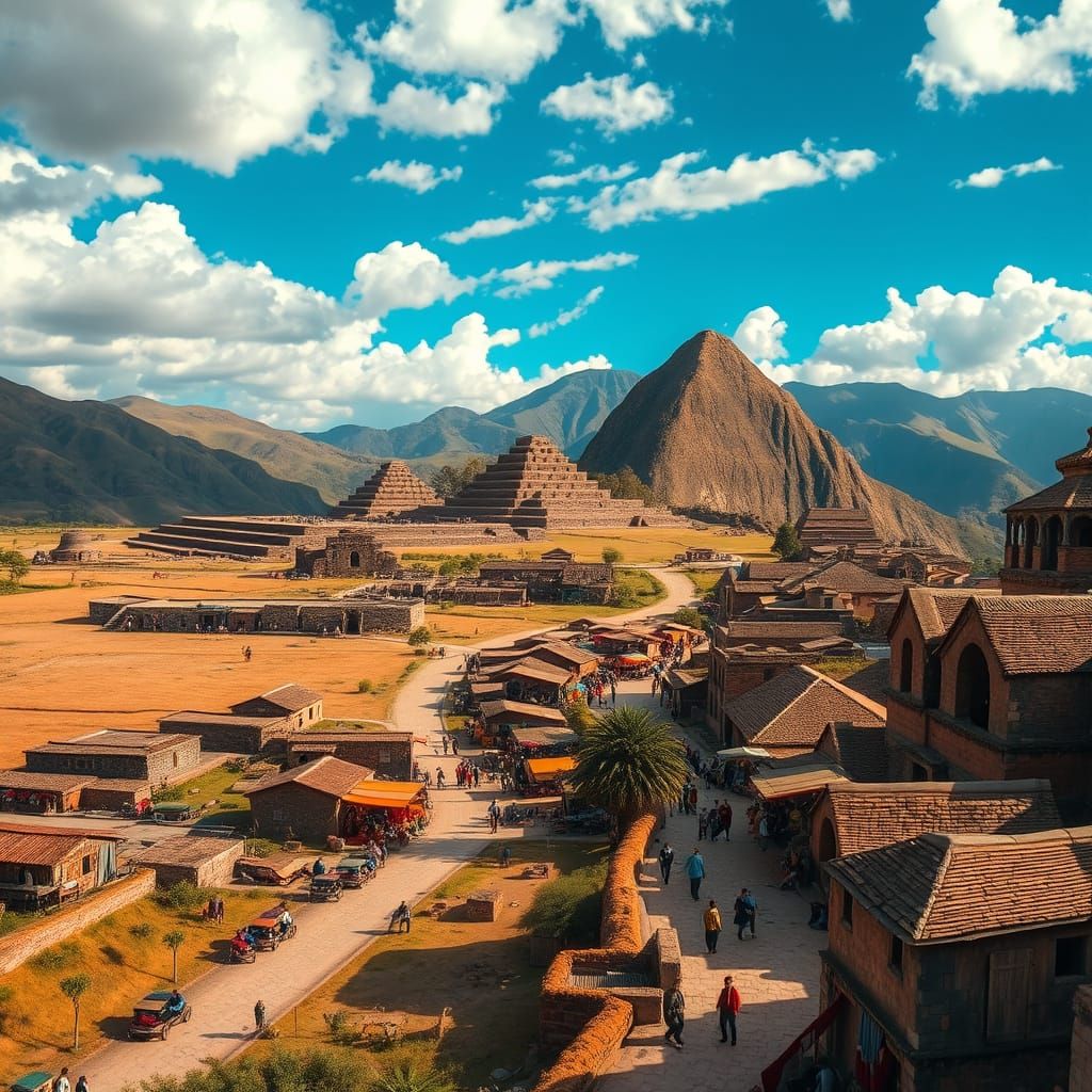 Andean Inca Roads: A Majestic Landscape Painting