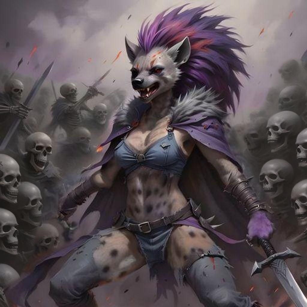 Dark Fantasy: Woman Surrounded by Skeleton Warriors