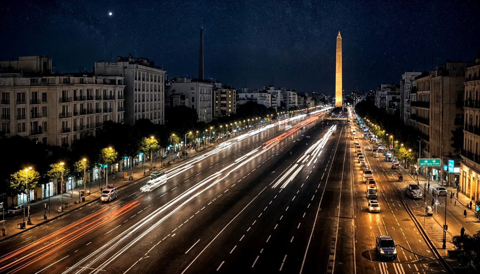 Obelisco at Night: Buenos Aires Cinematic Photography