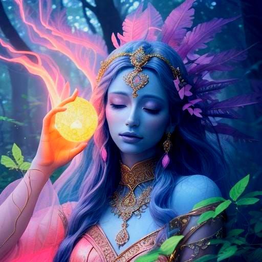 Pink Sculpture of Woman: A Fountain of Life