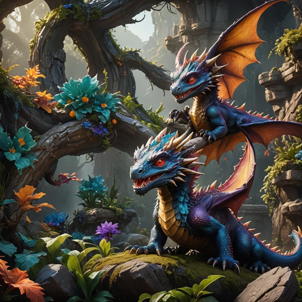 Magical Baby Dragon Fantasy Concept Art