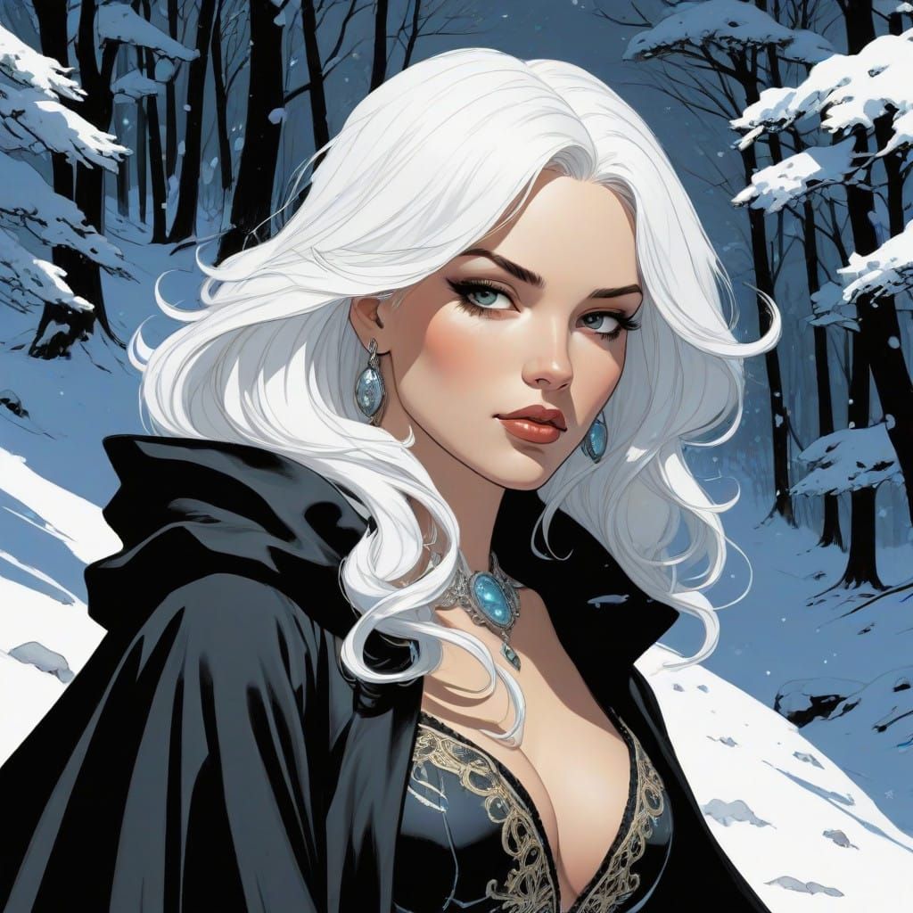 Regal Heroine Stands Tall in Snowy Christmas Wonderland