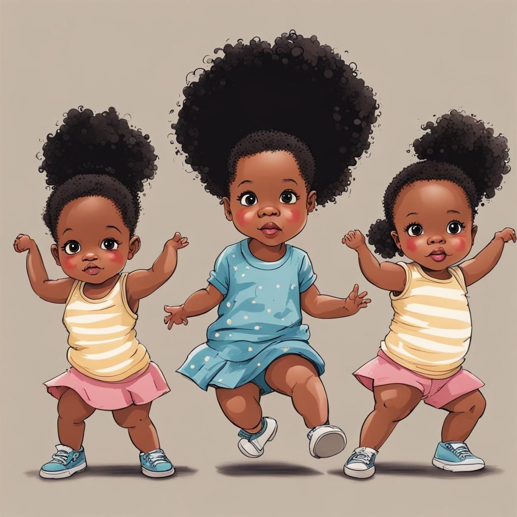 Black Toddlers Bumping Hips, Brenda Joysmith Style