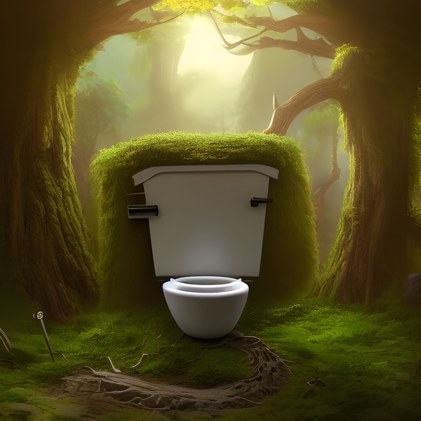 Toilet Tree: Modern Art Concept in 8K