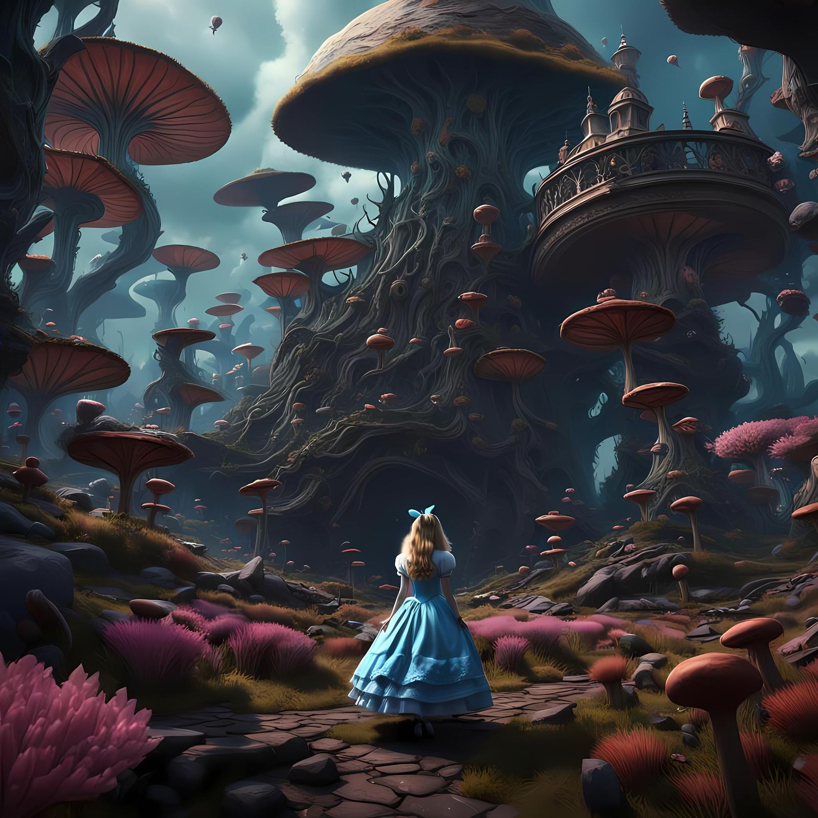 Alice in Wonderland on Dark Alien Planet
