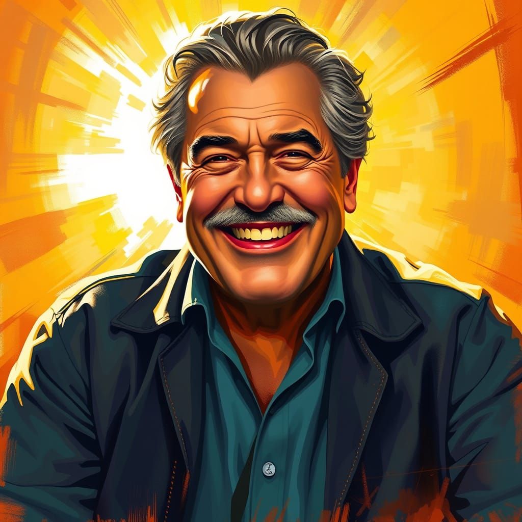 Radiant Marlon Brando Portrait in Futuristic Style