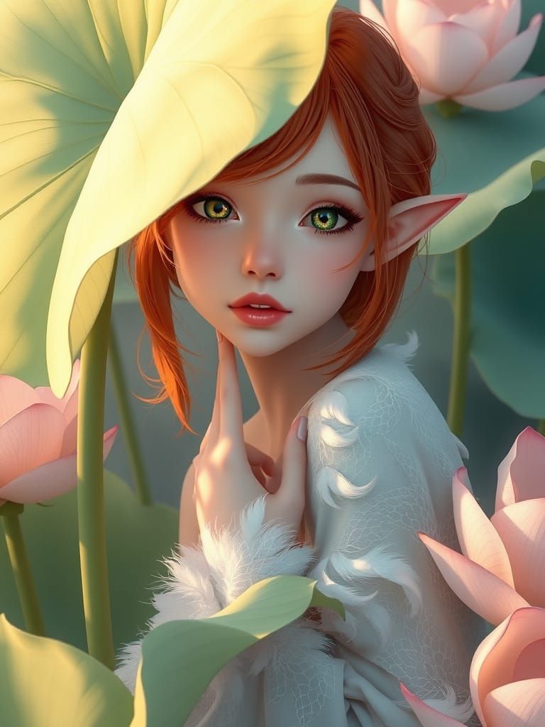 Serenity in Nature: A Dreamy Digital Portrait