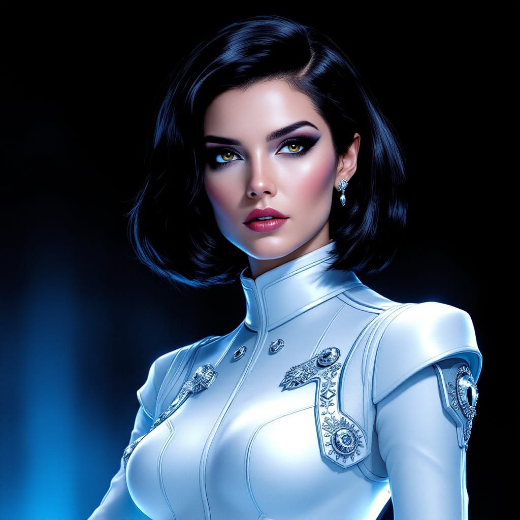 Alien Queen Diana: Sleek Sci-Fi Comic Art