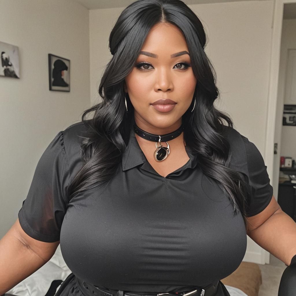 Ebony Angel with Raven Hair and Collar