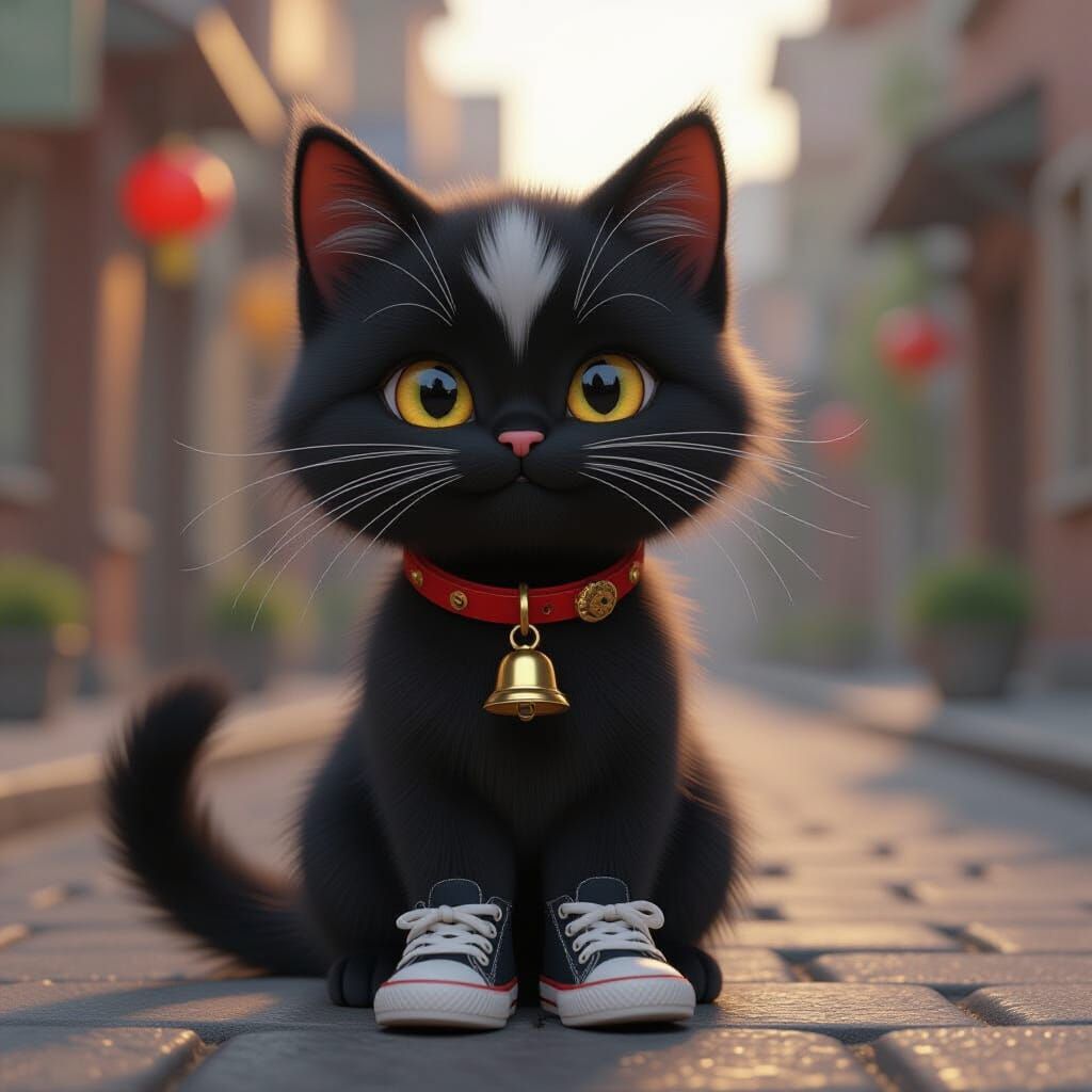 Hyperdetailed Cat in Sneakers, Dynamic Lighting, Unreal Engi...