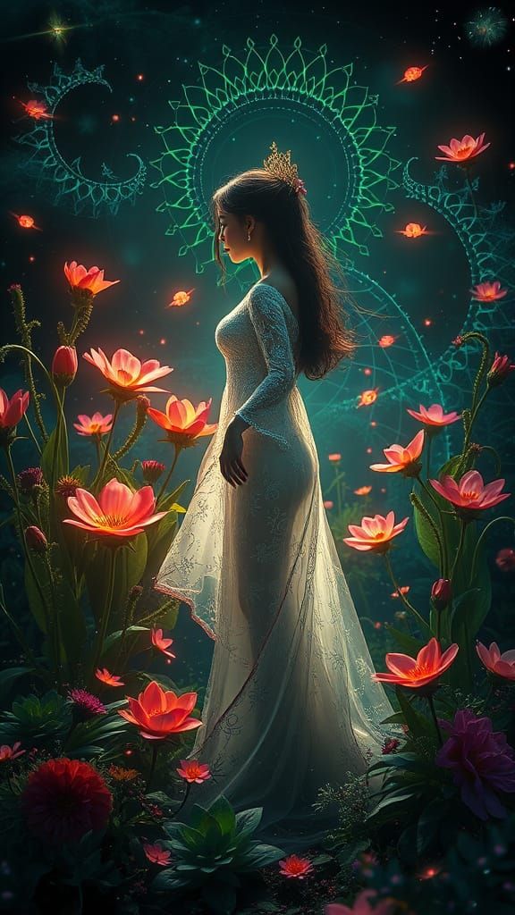 Ethereal Harmony in Dark Fantasy Landscape