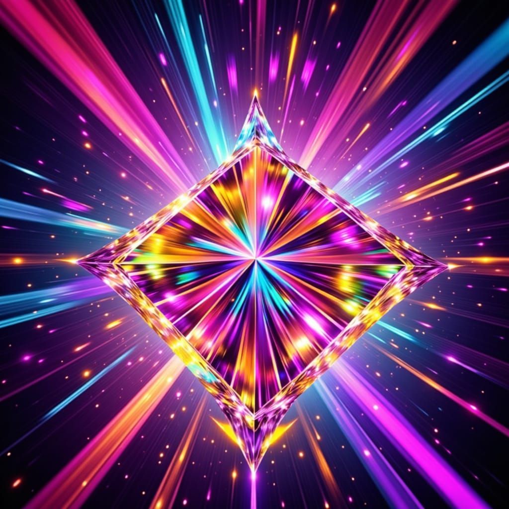 Vibrant Geometric Shapes in Explosive Neon Colors