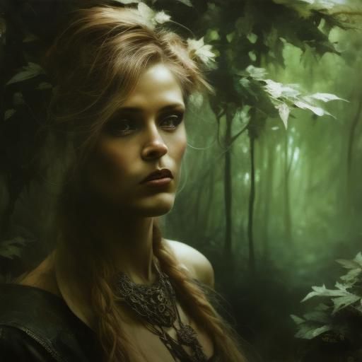 Enchanting Dryad in Forest Realm