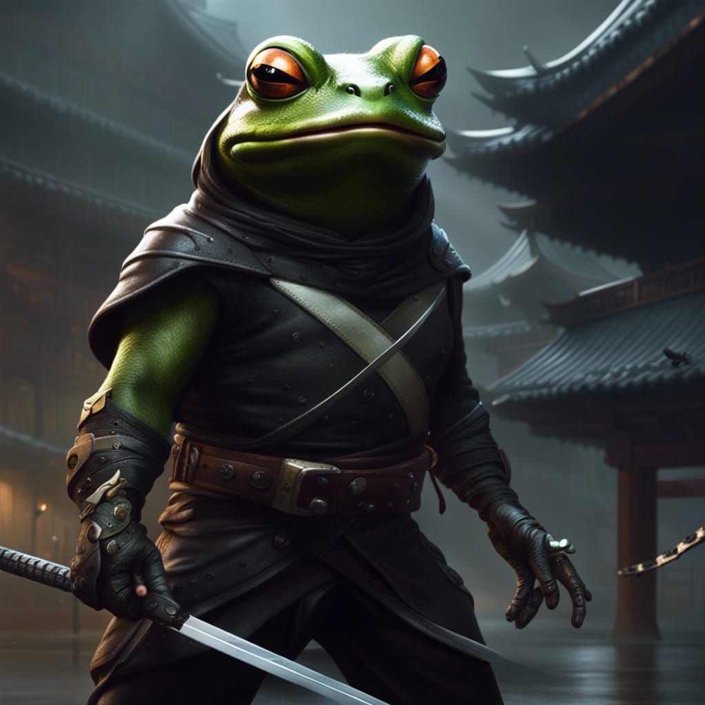 Sinister Frog Ninja: Detailed Matte Painting