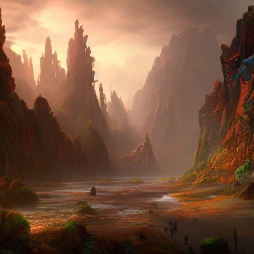 Detailed Matte Painting of Somebody in Deep Color