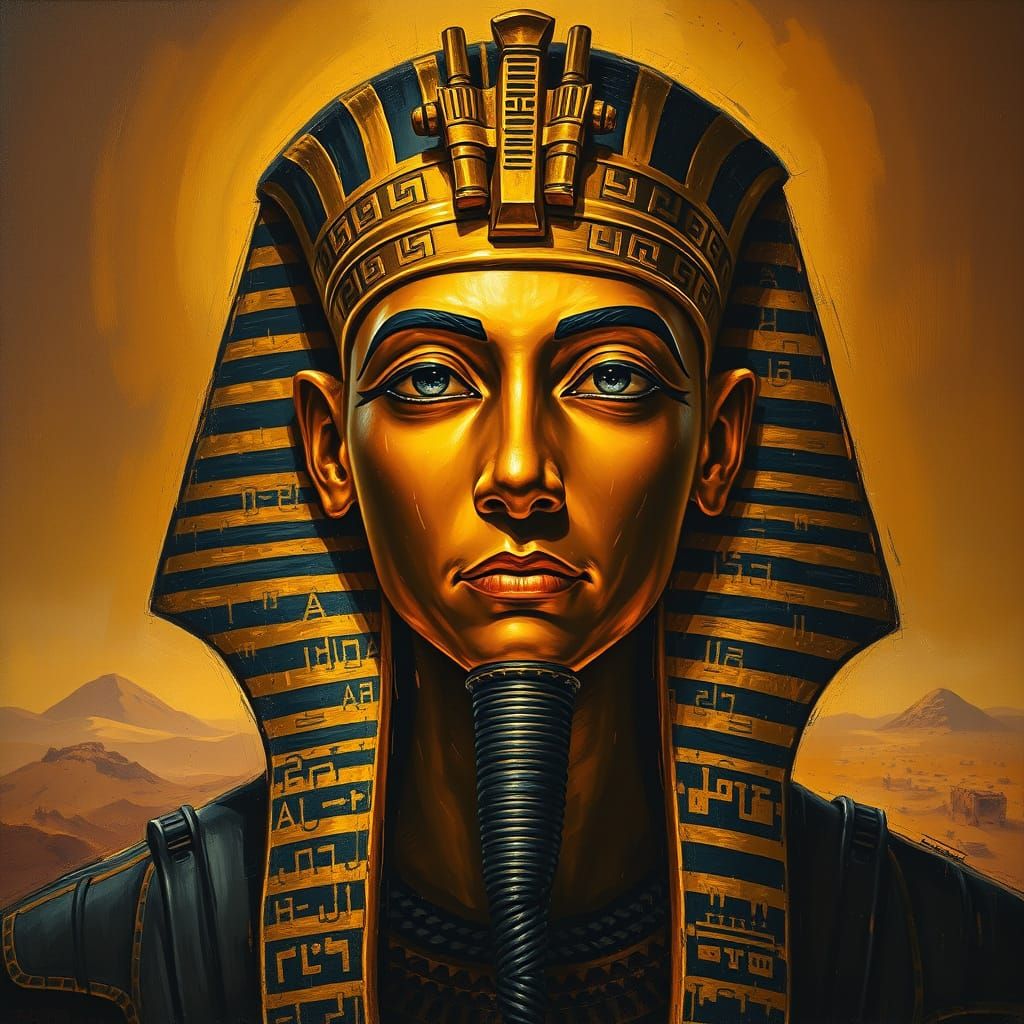 Egyptian Pharaoh Portrait in Dramatic Chiaroscuro