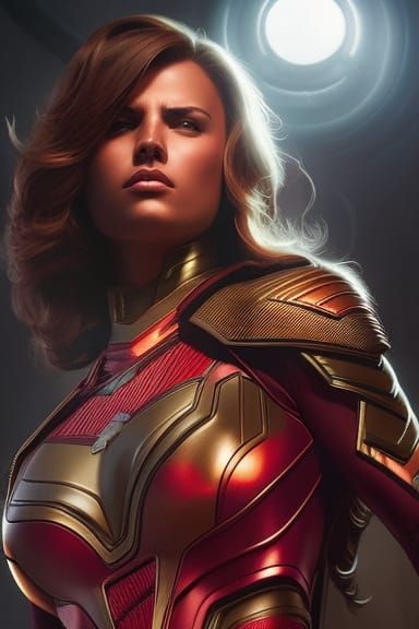 Superheroine in See-Through Outfit Comic Book Art