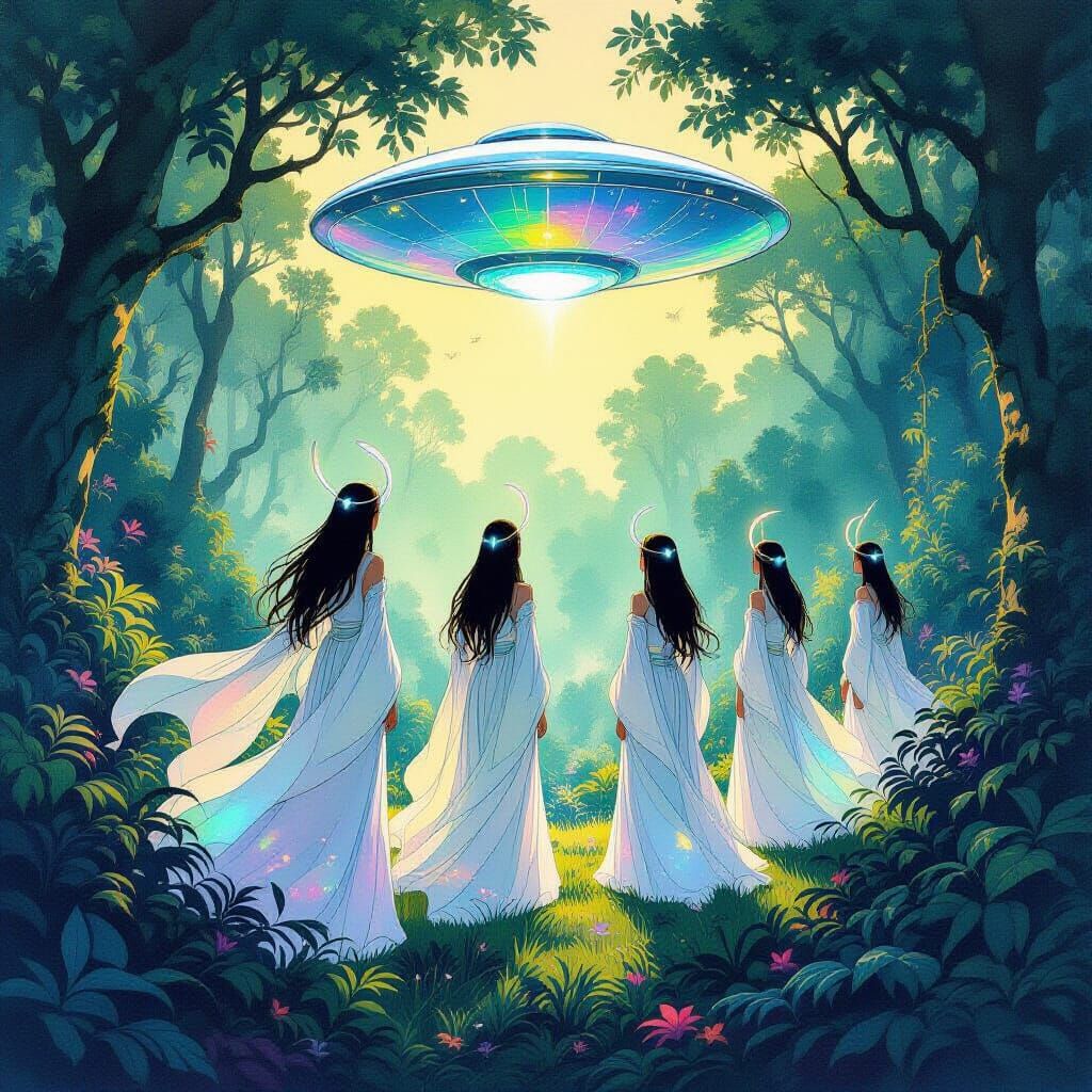 Venusian Ladies Arrive on Earth in Bioluminescent Forest