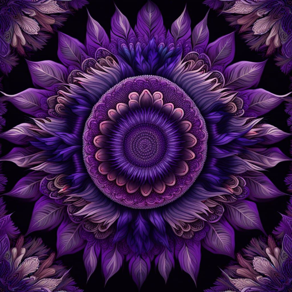 Purple Feather Mandala