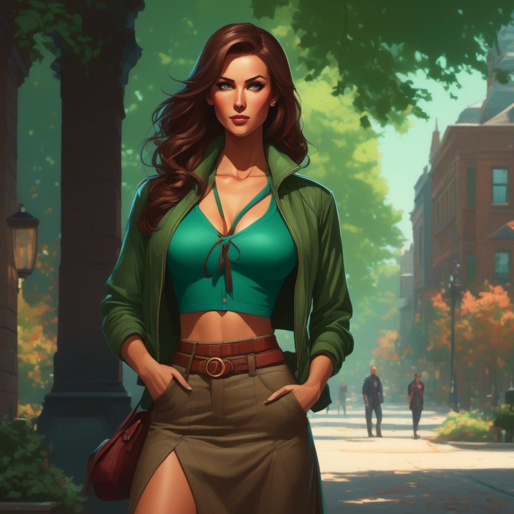 Beautiful Woman with Hourglass Figure, Artgerm Style