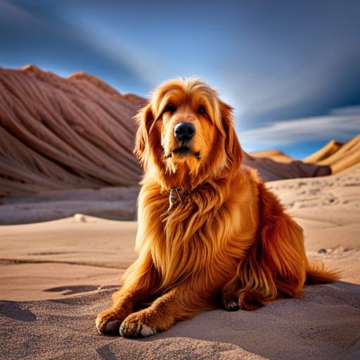 Origami Dog Sculpture in Hyperrealistic Photo